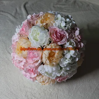 

30cm Mixcolor 10pcs/lot Wedding decoration artificial rose hydrangea flowers kissing ball table centerpiece flower ball TONGFENG