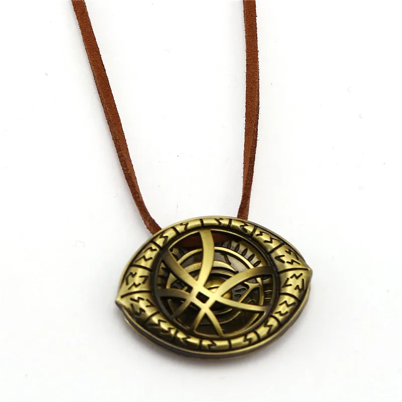 

Movie Doctor Strange Necklaces Pendants For Men Eye Shape Leather Cord Pendant Necklace Stampunk Collier Wholesale