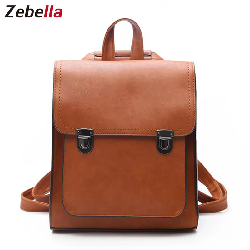 Zebella винтажный Модный женский рюкзак из искусственной кожи школьная сумка для