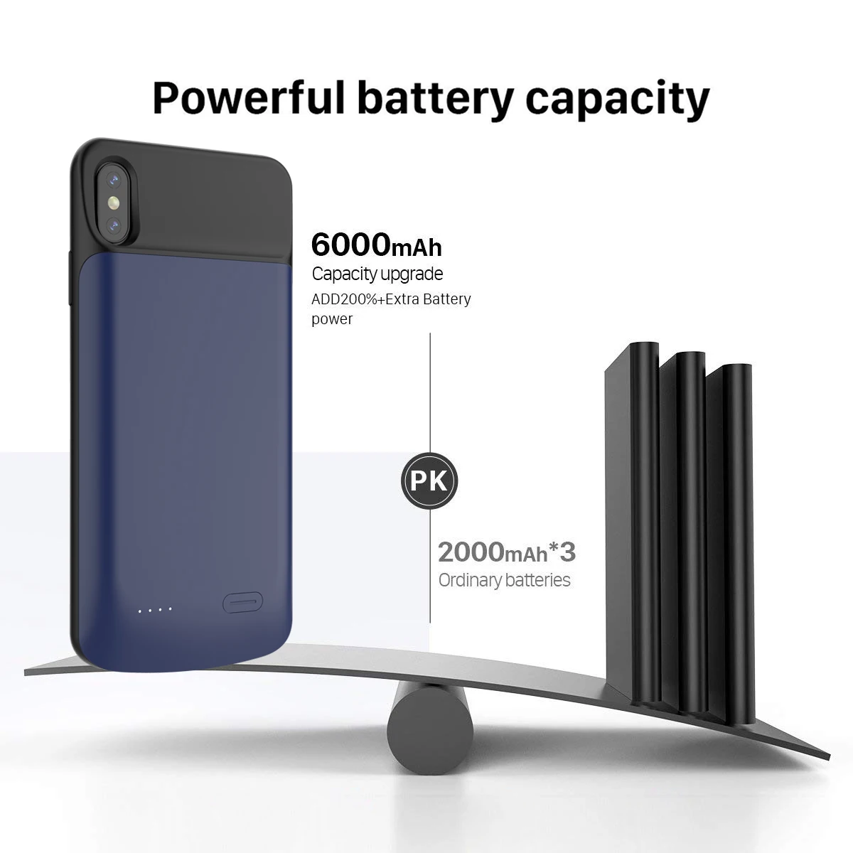 Для iPhone Xs Max Батарея Зарядное устройство с аудио 6000 мАч Перезаряжаемые Мощность Bank внешнего резервного Зарядное устройство чехол для iPhone Xs Max