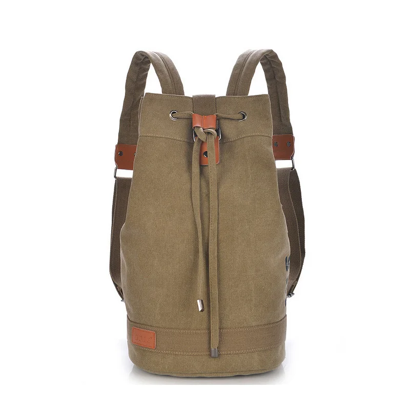 The new woman leather with canvas backpack Fashion...