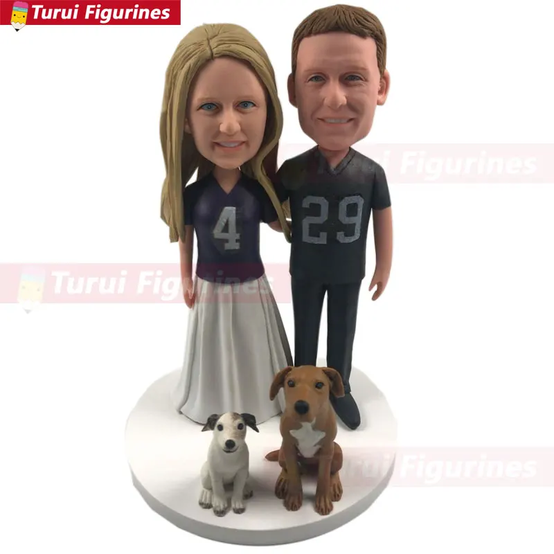 

Personalized Wedding Cake Topper Baltimore Ravens Bride Oakland Raiders Groom Ravens Bobble Head Raiders Cake Topper Ravens Wedd