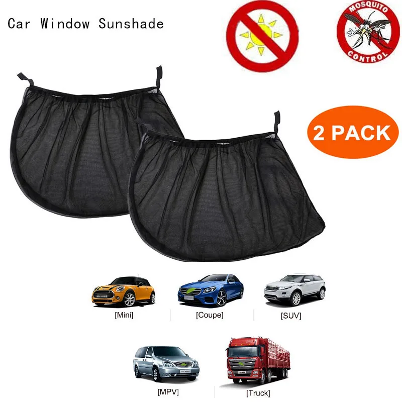 

2 Pack Car Sun Shade UV Protection Car Curtain Car Window Sunshade Side Window Mesh Sun Visor Summer Protection Window Film