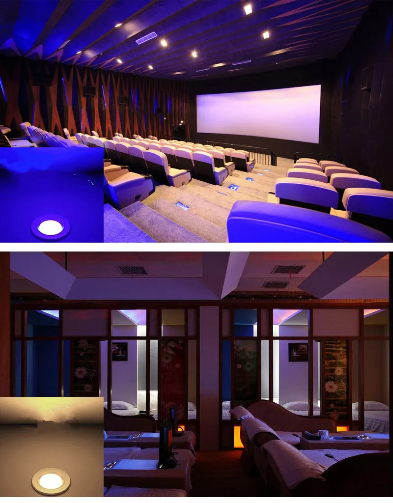 LED Panel Lamp 5w 7w 9w 12w 18w DownLight 230V RGB Downlight Aluminum indoor party bar ktv light Lamps Color Downlight black downlights