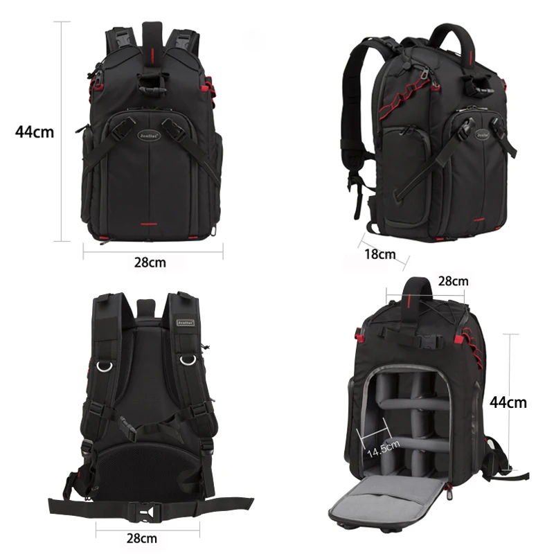 Jealiot SLR camera bag backpack photography DSLR Tripod Photo Digital Rain Cover Lens bag 14 Inch Laptop Shockproof Waterproof