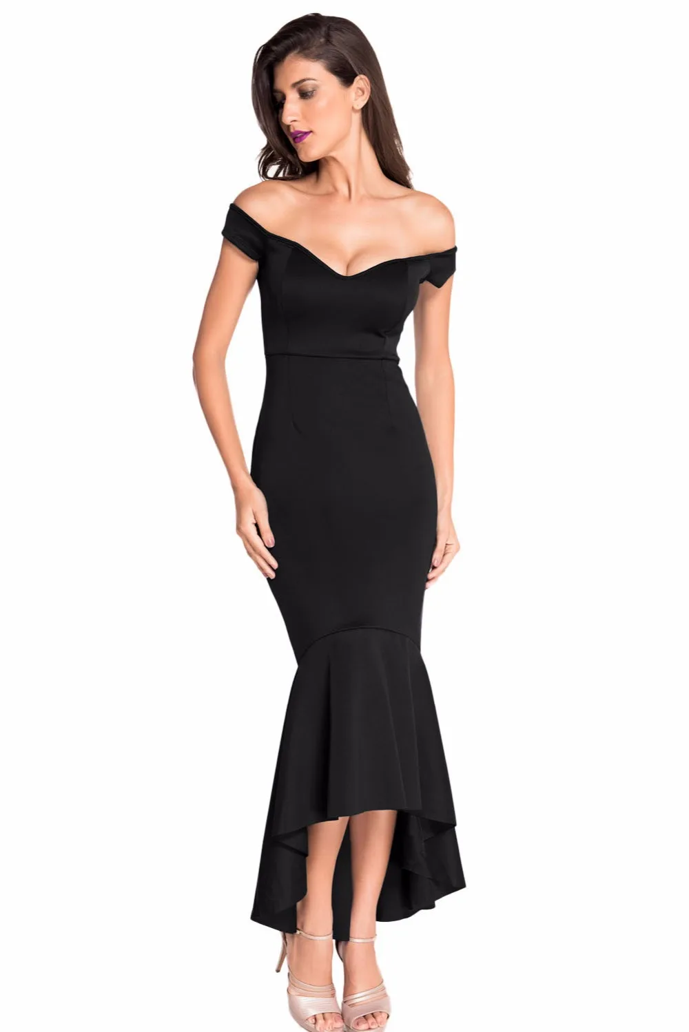 Black-Off-shoulder-Mermaid-Jersey-Evening-Dress-LC60171-102-1