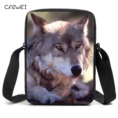 Animal Wolves Watercolor Cross Body Shoulder Messenger Laptop Bag Animal Wolves Watercolor Cross Body Shoulder Messenger Laptop Bag