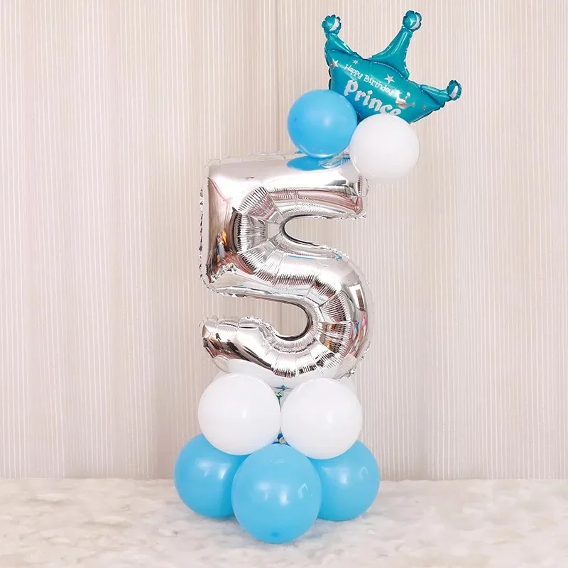 32 дюйма Корона Numeber Алюминий Фольга шар для детского День рождения Baby Shower Anniversaire Украшенные воздушные шары - Цвет: 5