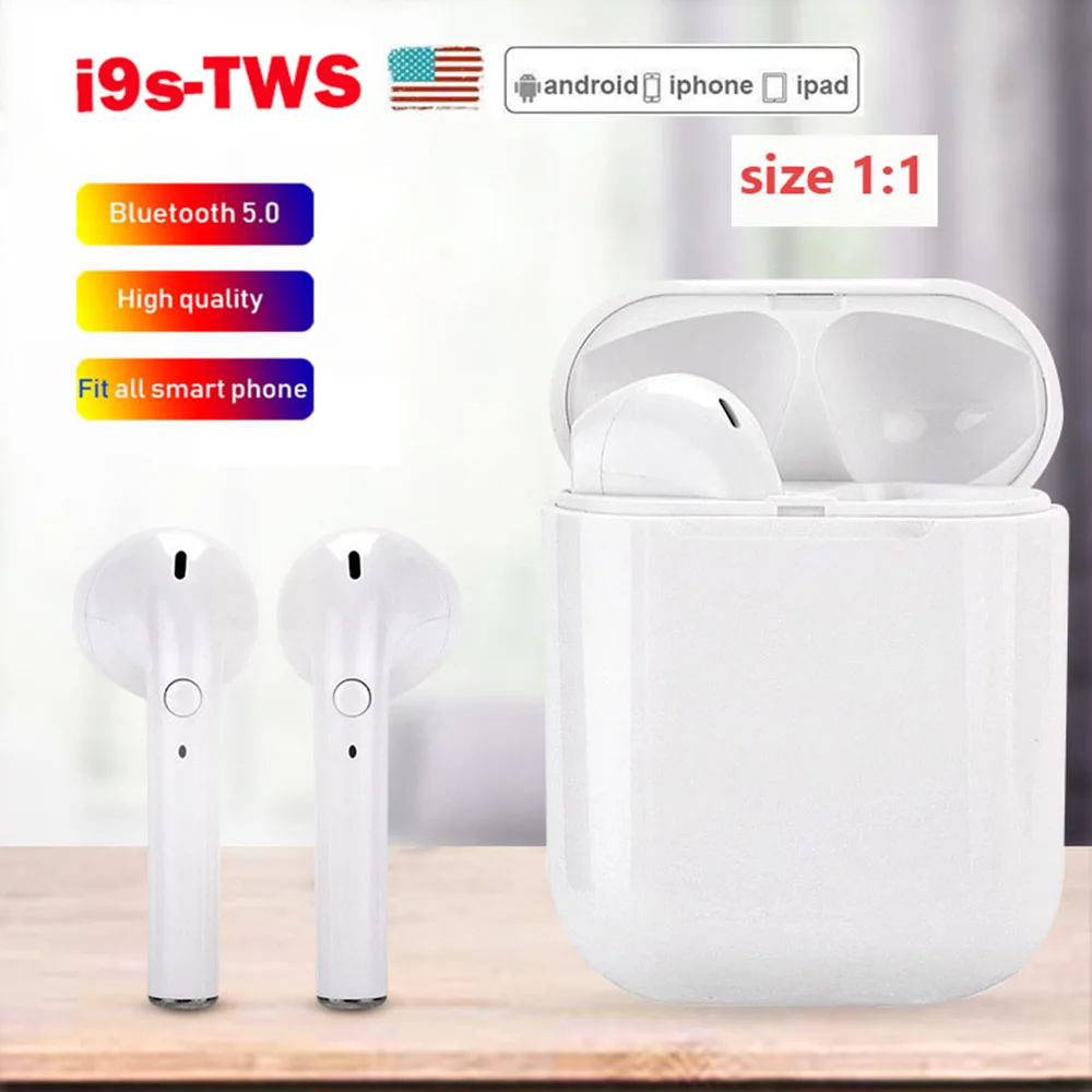 

i9s tws Bluetooth Wireless Stereo In-Ear Earphones With Charging Box PK i7S i10 i20 TWS for ios Android
