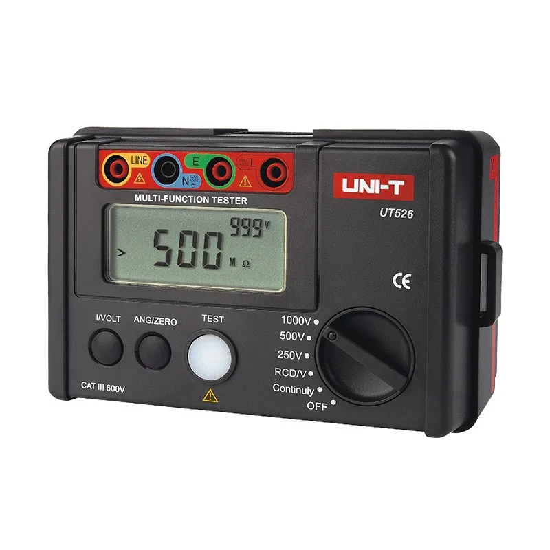 

UNI-T UT526 Multi-function digital electric meter Electrical Insulation Tester Earth Resistance Meter+RCD Test+Continuity+AC/DCV