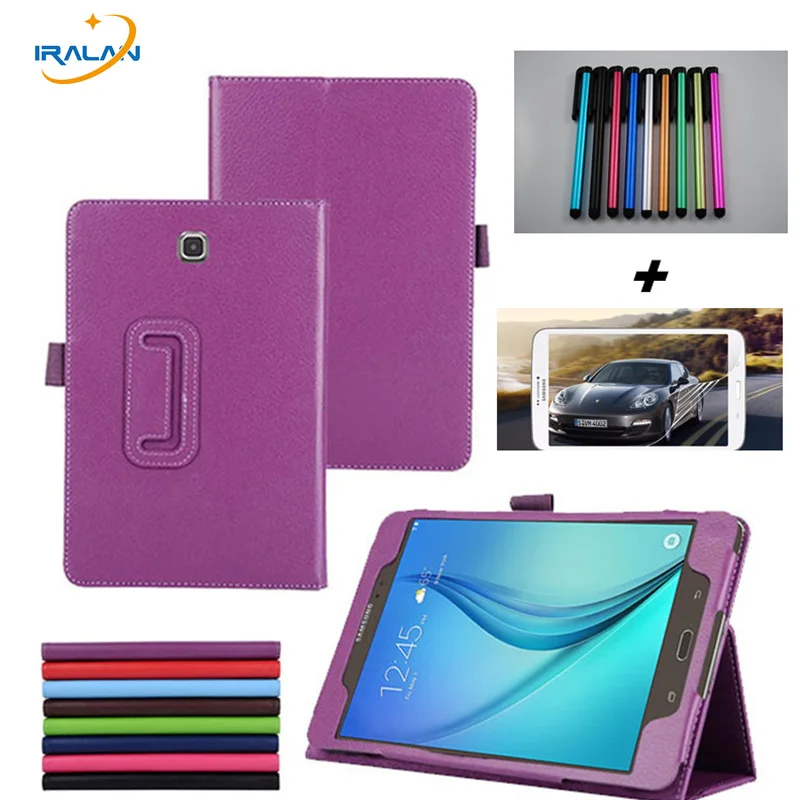 

Business Stand Pu Leather Book Cover Case For Samsung Galaxy Tab A 8.0 T350 T351 T355 P350 8 inch +screen protector film+stylus