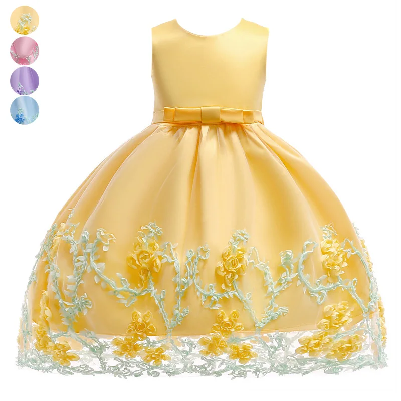 

Baby Girl Princess Dresses Summer Children Lace Flower Birthday Wedding Tulle Dress YH-17