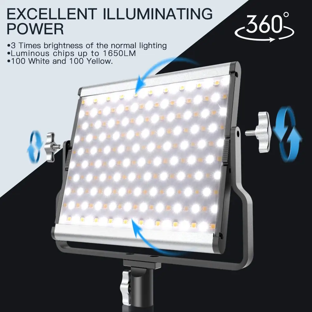  spash L4500 2 Sets LED Video Light with Tripod Bi-color 3200K-5600K CRI95 Photography Lighting Phot - 32881305160