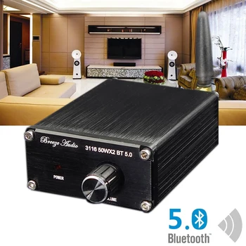 

Kaolanhon DC12~25V 50W*2 TPA3116 5.0 Bluetooth Amplifier Home Audio Digital HIFI Amplifier Super LM1875 4-8 Ohms NE5532 Op Amp