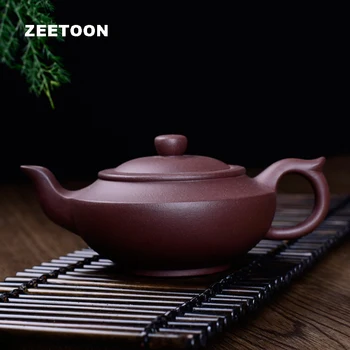 

230cc Authentic Yixing Teapot Master All Handmade Chinese Health Care Purple Clay Kung Fu Tea Set Zisha Tea Pot Han Bian Pot New