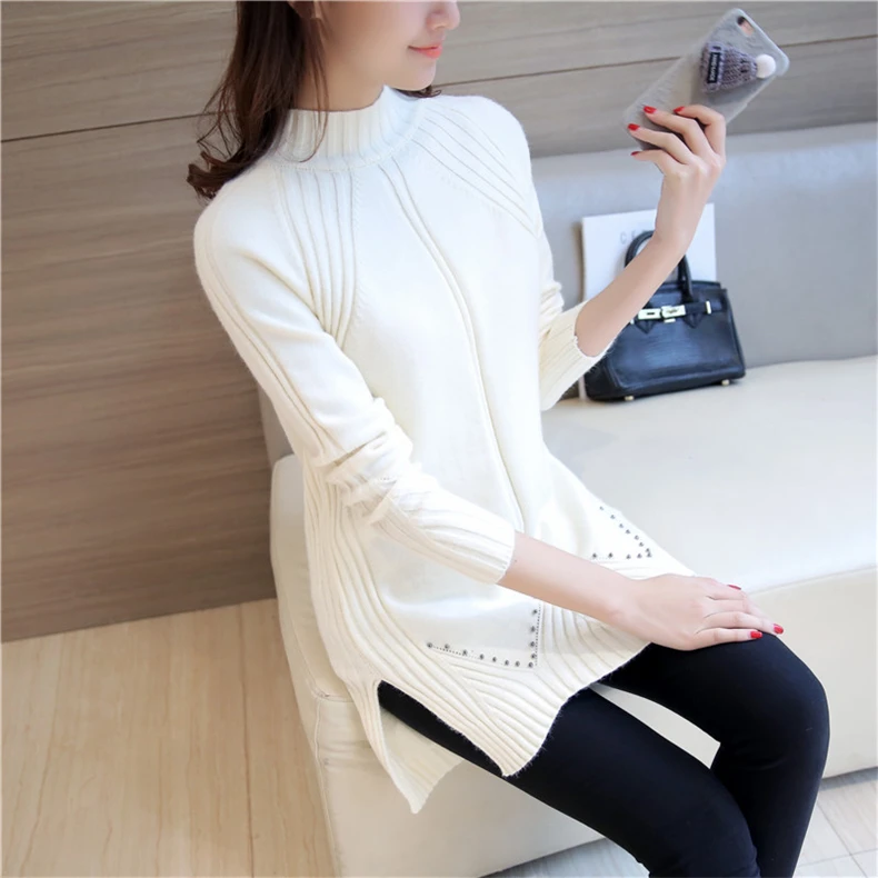Hot selling simple fashion design pullover knitting women sweater good elasticity female long warm ladies sweater knitwear femme Hot selling simple fashion design pullover knitting women sweater good elasticity female long warm ladies sweater knitwear femme