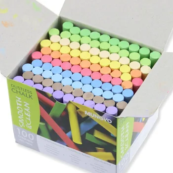 Mungyo kolorowe bezpyłowe nietoksyczne kredy studenci nauczyciel biuro dedykowane kolorowe pióro tanie i dobre opinie ADC100a Kreda dla pyłu Carton packaging 100PCS BOX