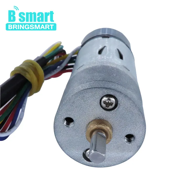 

Bringsmart JGA25-370GB DC 12v Gear Motor Encoder Motor Low Speed Brush Motor Gear Electric Motor Fully Enclosed Encoder for DIY