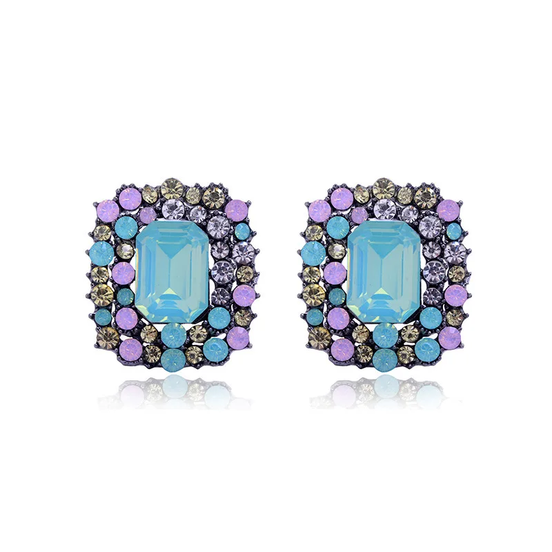 Opal Stone Jewelry 2016 Newest Crystal Stud Earrings for Woman Christmas Party Earrings Factory Wholesale Fast Shipping 4Colors (6)