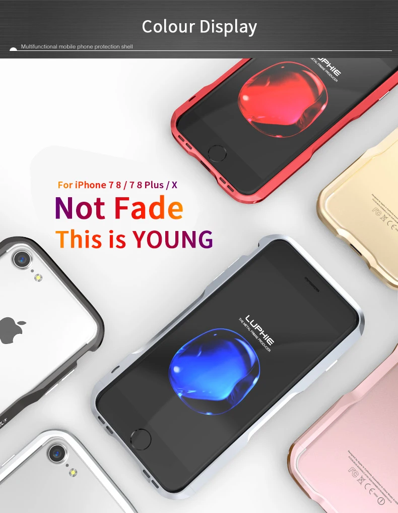 LUPHIE Shockproof Case Cover For iPhone X 8 7 Plus Metal Bumper Armor Case (16)