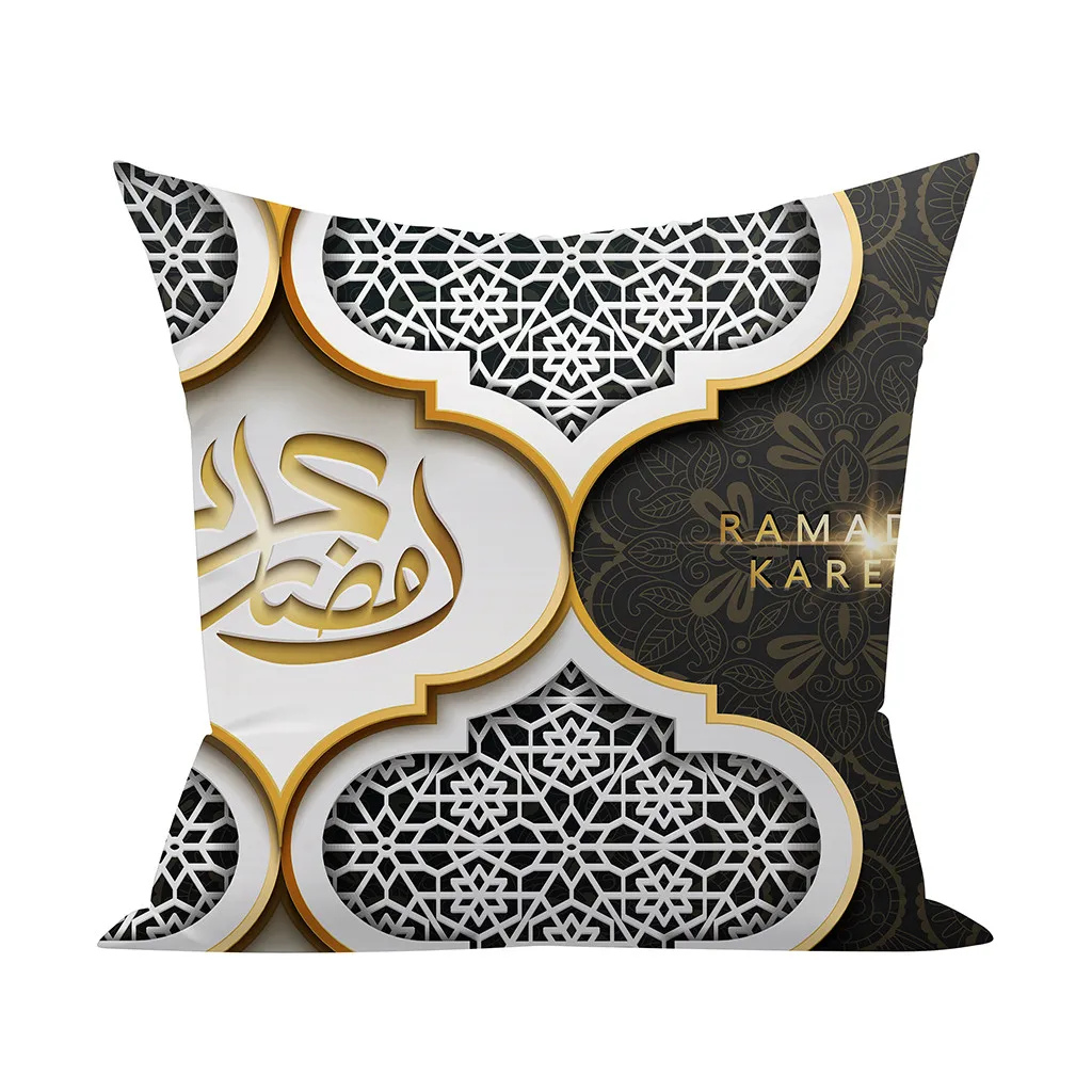 

Muslim Ramadan Pattern Cushion Cover Polyester Pillow Case for Sofa Car Bedroom Home Decor