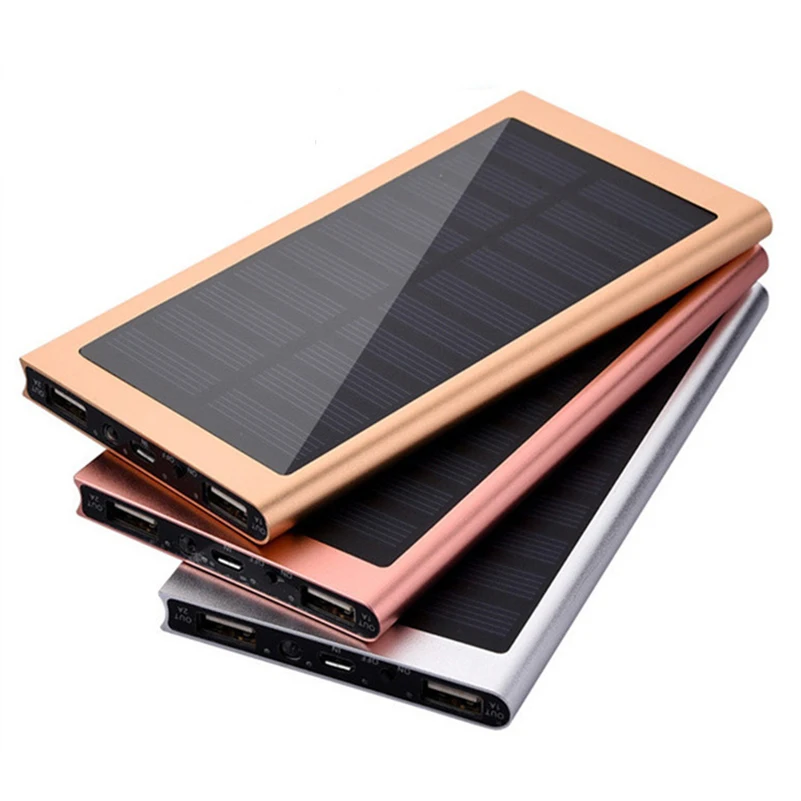20000mAh Solar Power Bank External Battery Dual USB LED Powerbank Portable Mobile phone Solar Charger for Xiaomi iphone X 8plus