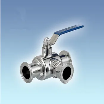 

SS304 Stainless 1" Sanitary TriClamp Ball Valve, "T" Type w/ 50.5mm Clamp Flange, Three Way Clamped Ball Valve