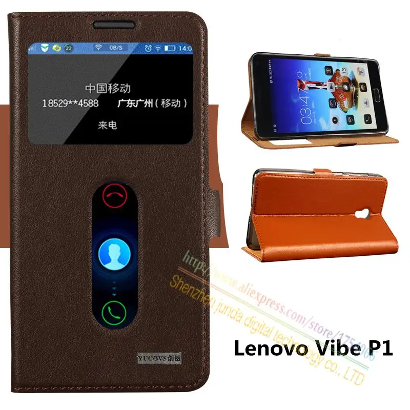 imágenes para De Calidad superior Cuero Genuino Natural Imán Ventana Cubierta Del Soporte Del Tirón caso Para Lenovo VIBE Vibe P1 P1 5.5 ''Móvil de Lujo teléfono imágenes para De Calidad superior Cuero Genuino Natural Imán Ventana Cubierta Del Soporte Del Tirón caso Para Lenovo VIBE Vibe P1 P1 5.5 ''Móvil de Lujo teléfono