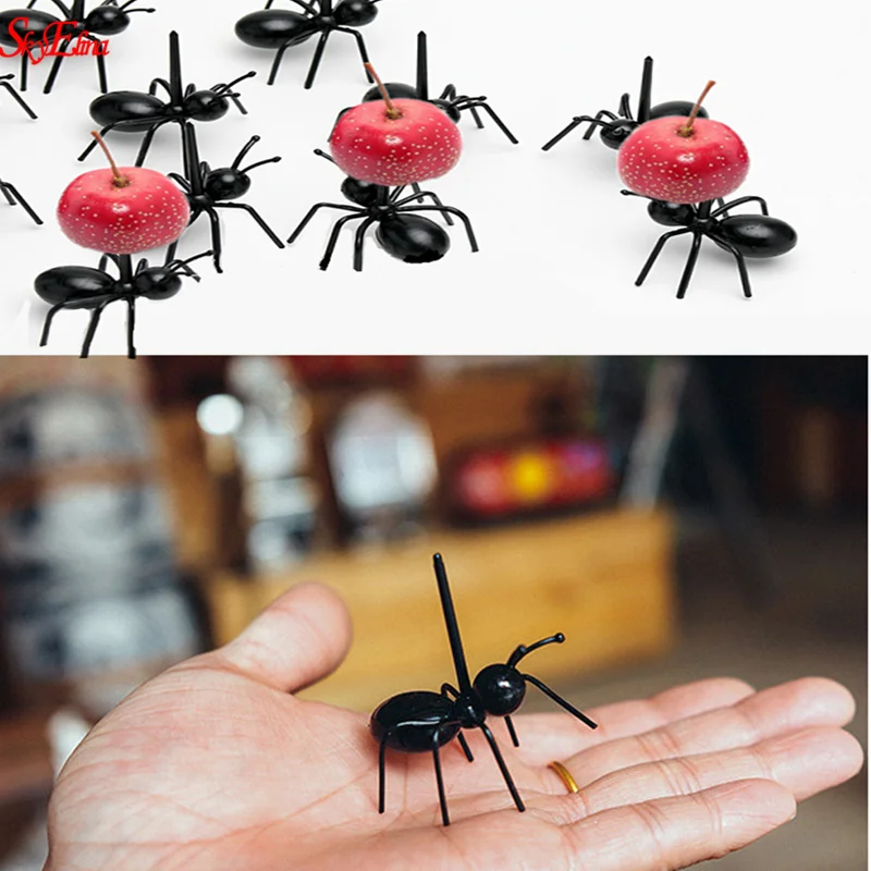 12pcs/set Mini Ant Fruits Fork Vegetable Fruit Fork Snack Dessert Holder For Bar Party Kitchen Accessories 7Z MM199