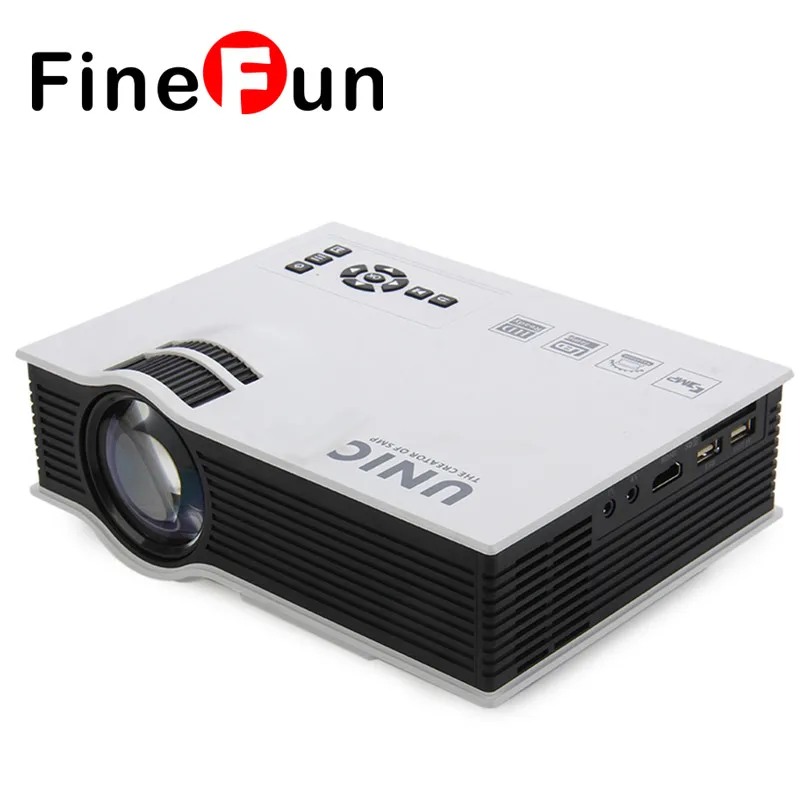 

FineFun New UC40+ Full HD 3D Multimedia Projector Pico LED Home Cinema Proyector USB SD AV HDMI Projector Free Shipping #A1477