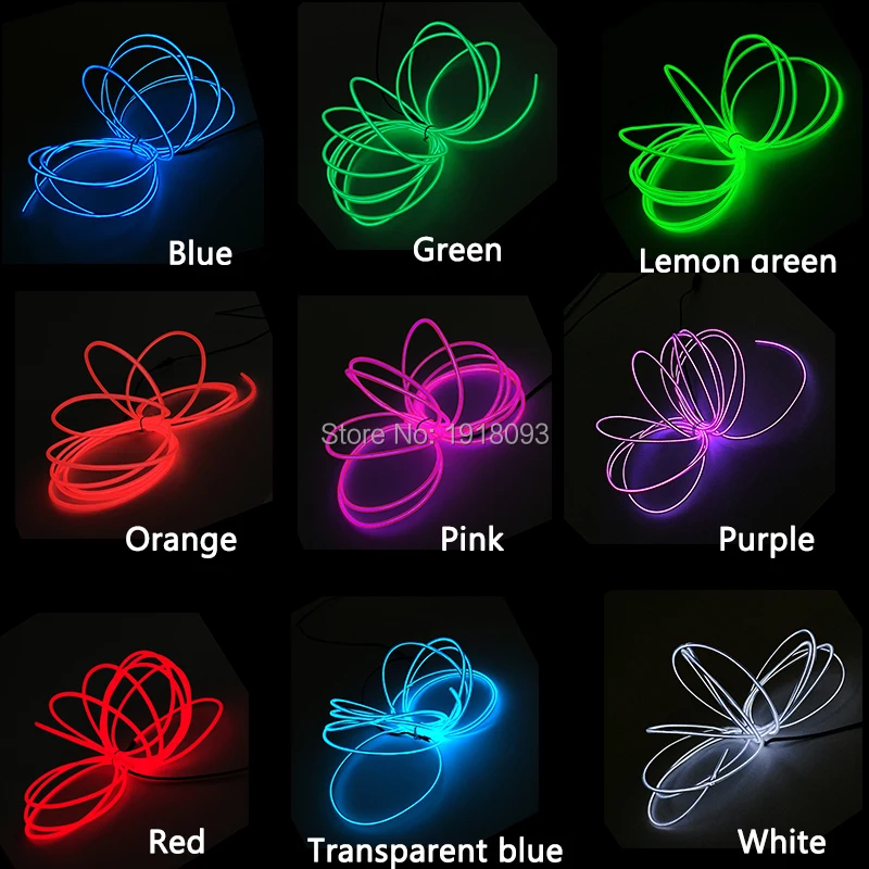 

10 Color Available 3.2mm 10Meter Flexible EL Wire Rope Cable Car toys/Craft Decor Neon Glowing Light-up Toys by DC5V USB driver