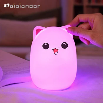 

New Premium 7 Colors Bear LED USB Children Animal Night Light Silicone Soft Cartoon Baby Nursery Lamp Breathing LED Night Light