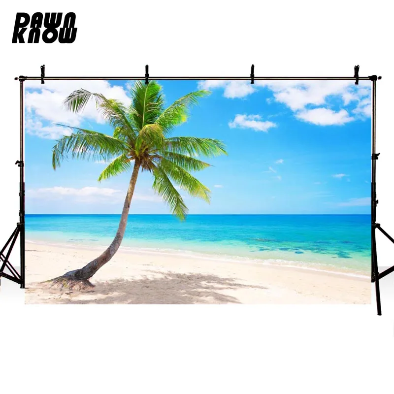 DAWNKNOW Tree Sea Photography Background For Wedding Sand Seaside Photo Shoot Backdrops Children Studio Customize G588 | Электроника
