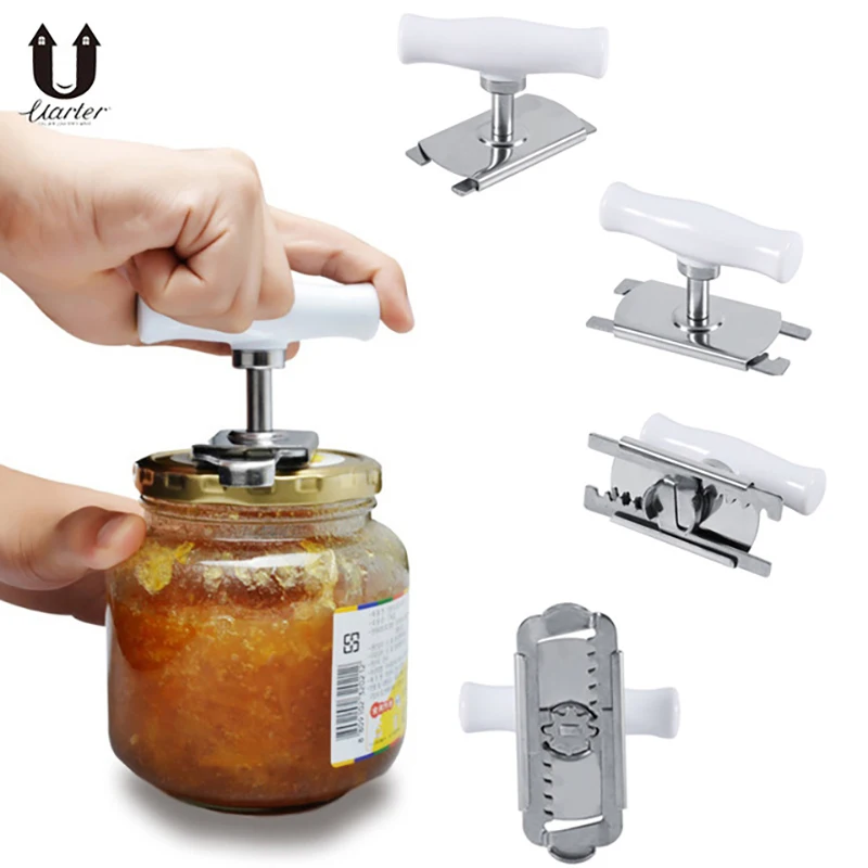 UARTER Free Size Adjustable Easy Can Opener Bottle Tin Cap Stainless Steel Can Opener Manual