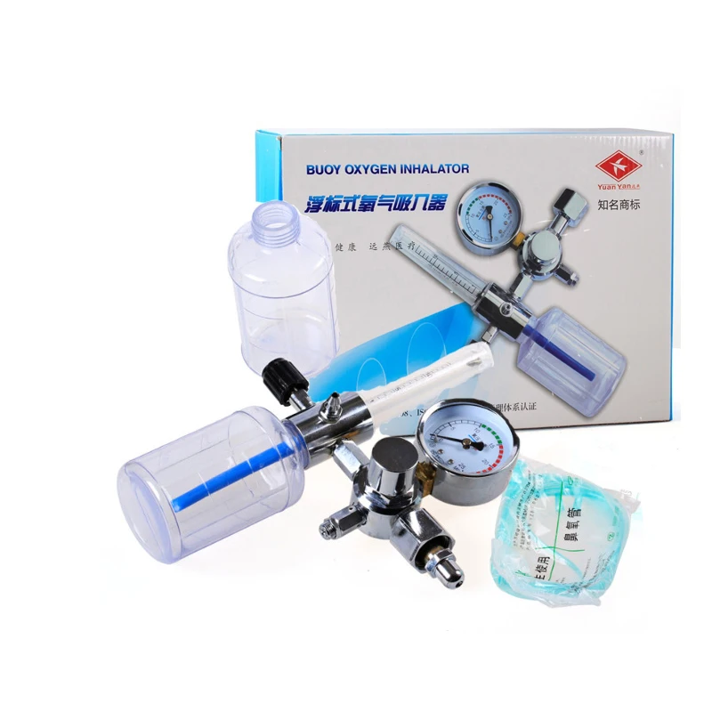 

Oxygen Inhaler Buoy oxygen inhalator Oxygen Cylinder flow Meter Reulating valve with two pcs Tide bottle and Nasal tube