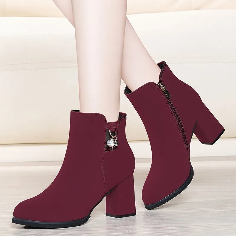 Stiefel Herbst Frauen Wildleder 2019 Top Heels Plattform 1 High Winter Stiefeletten Qualität Schuhe 2 a0217 Neue Kappe Kuh Runde Yg AwXO4q