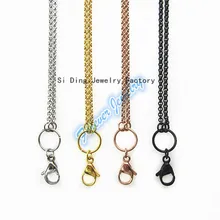 Hot selling 16pcs/lot 24 inches mix 4 stainless steel floating locket necklace chains chain for glass lockets Pendant Hot selling 16pcs/lot 24 inches mix 4 stainless steel floating locket necklace chains chain for glass lockets Pendant