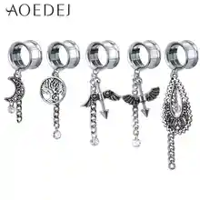 AOEDEJ растягивающийся пирсинг для уха из нержавеющей стали, удлиняющий тоннель, пробки и тоннели, пирсинг ombelico, пирсинг orelha 5-22 мм