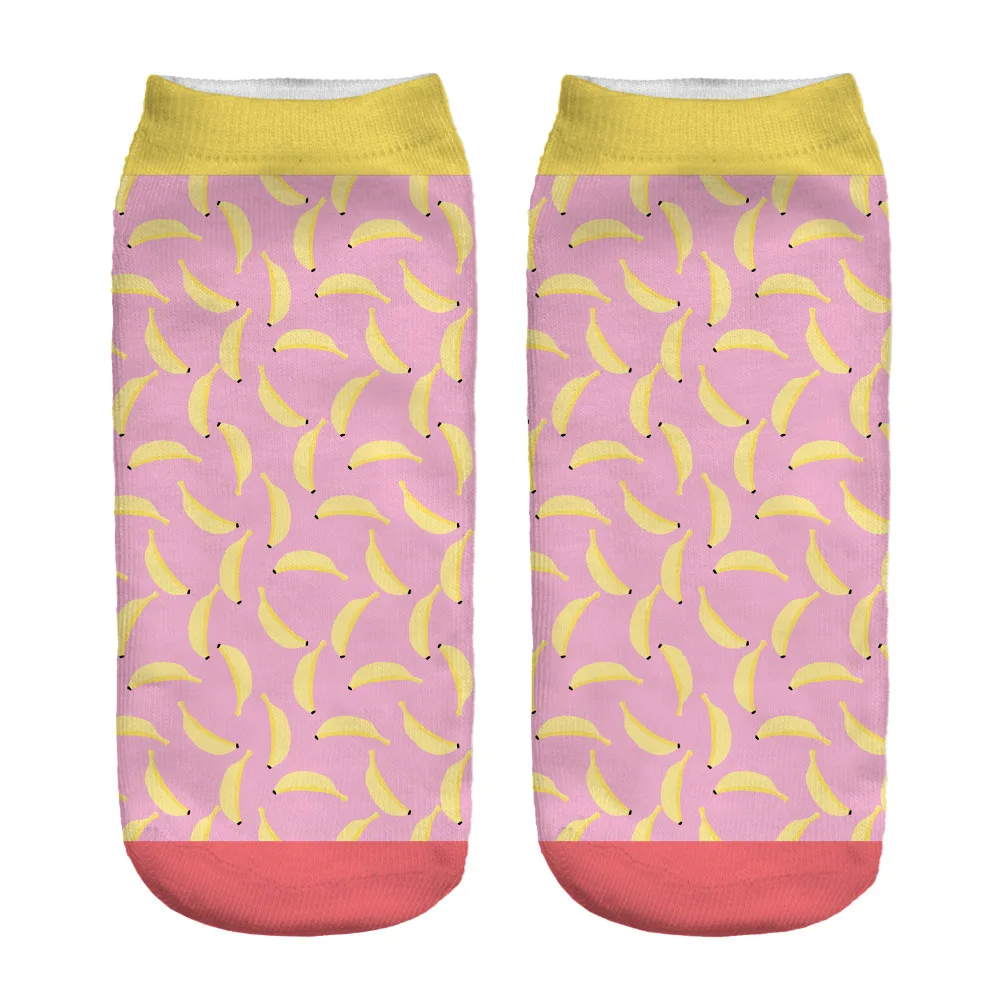 Hot Creativity 1 Pair Women Socks Realistic Banana Pattern Printed