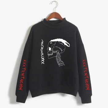 

TJ Pop Rapper XXX Tentacion Printed Turtleneck Sweatshirt Rap Hooded Sweatshirt Trendy Fashion Unisex Unisex XXS-4XL coat