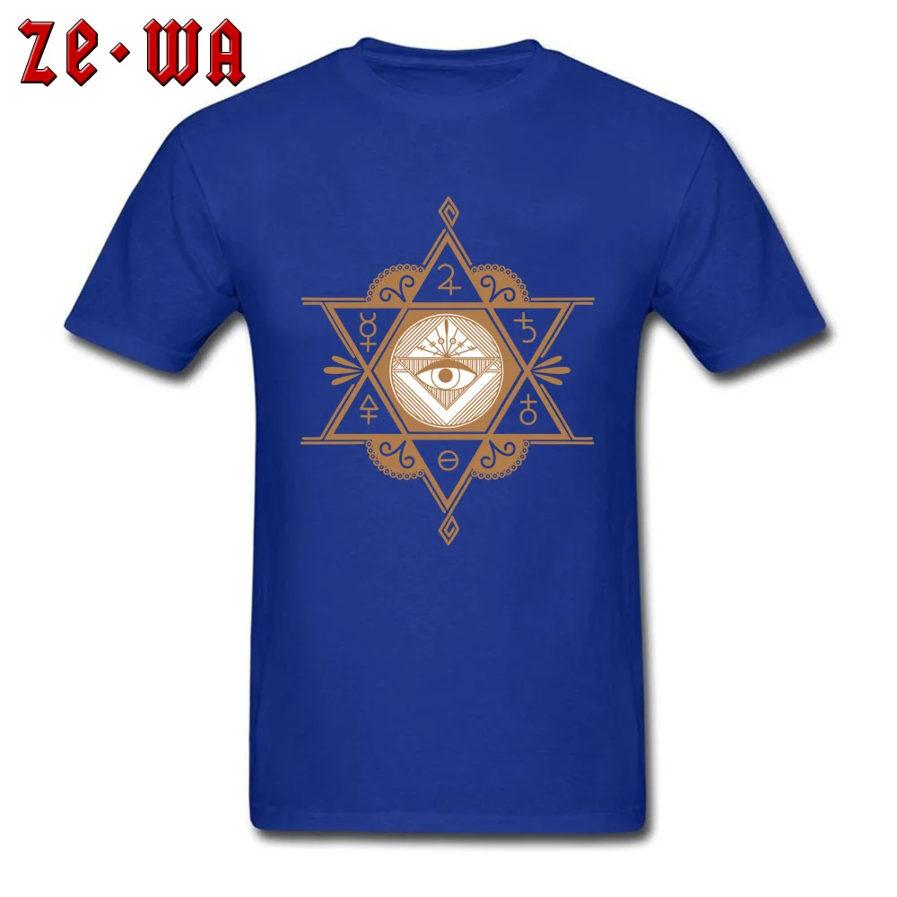 eye of the mysterious god Summer/Fall Pure Cotton O-Neck Tops Tees Short Sleeve Slim Fit Tops Tees On Sale Gift Top T-shirts eye of the mysterious god blue