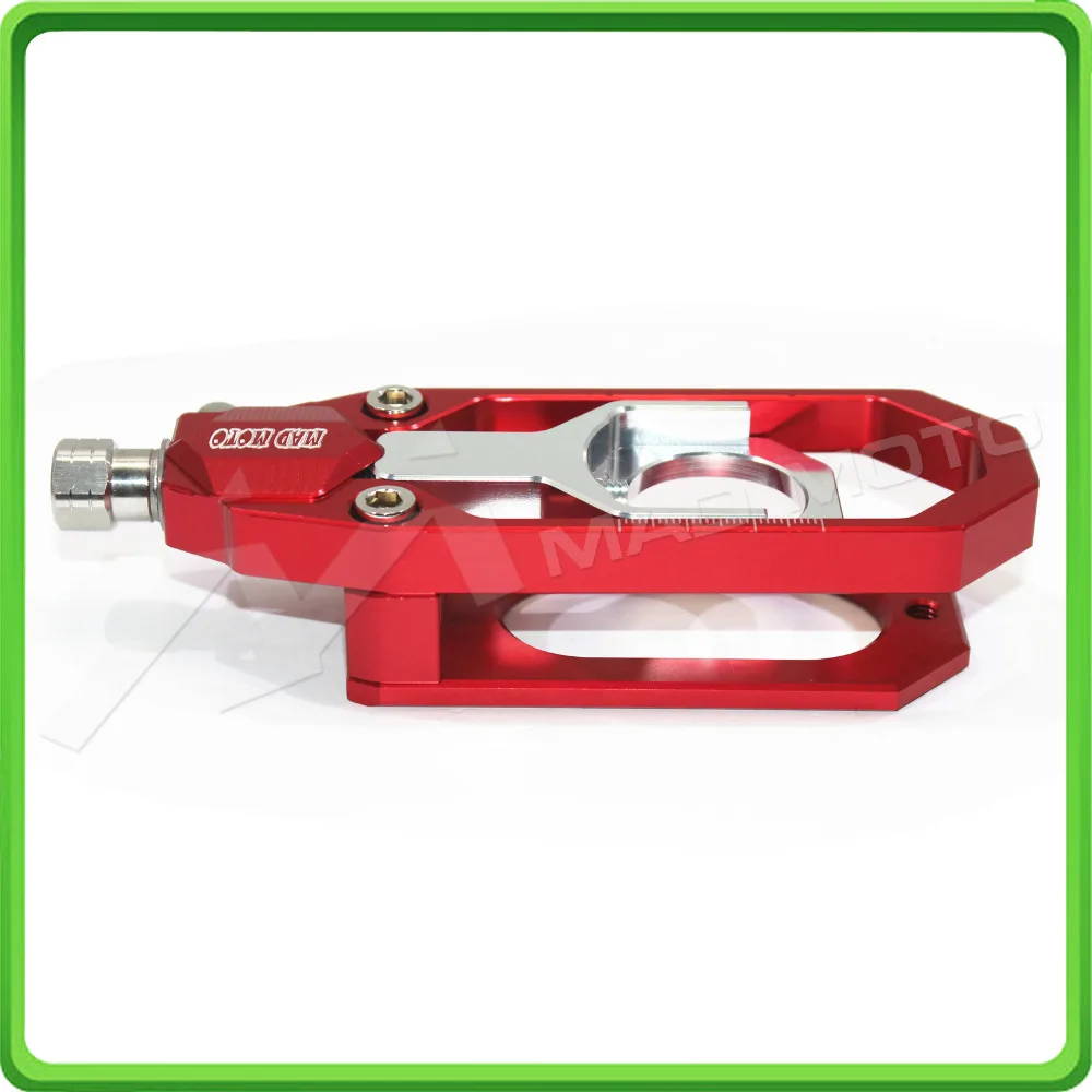 Motorcycle Chain Tensioner Adjuster fit for YAMAHA R6 YZF-R6 2006 2007 2008 2009 2010 2011 2012 2013 2014 2015 2016 Red & Silver (10)