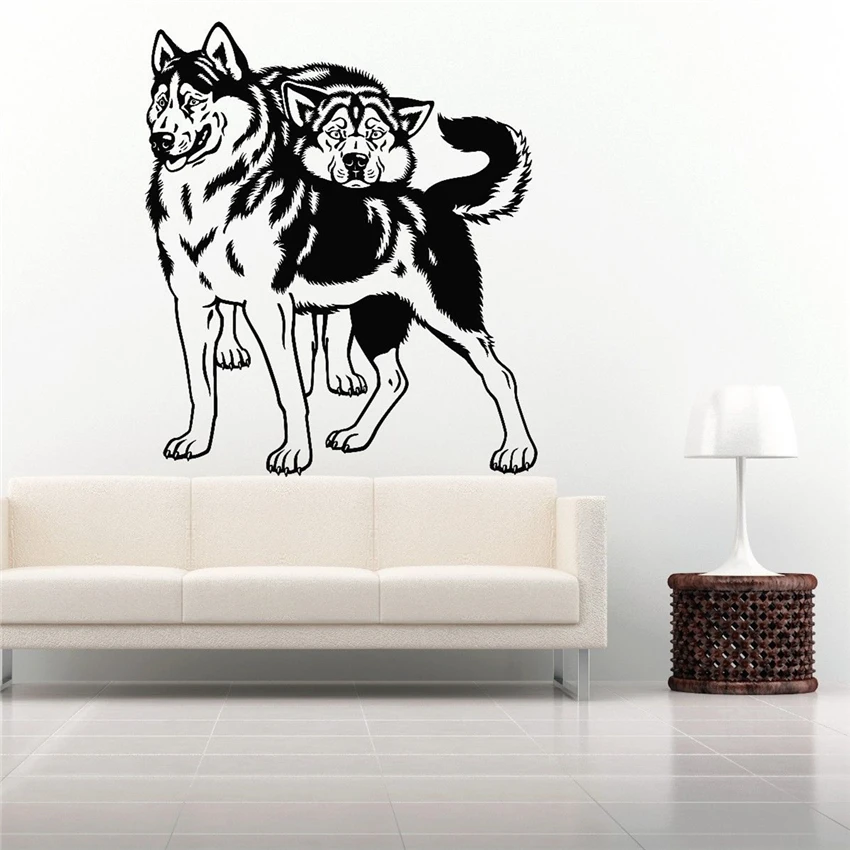 Wall applique puppy vinyl sticker decoration pet dog wall decal animal