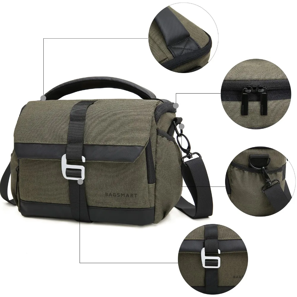 BAGSMART Waterproof Camera Case Bag for Canon Digital SLR / DSLR Compact Camera Messenger Shoulder Bag Camera Case To Travel