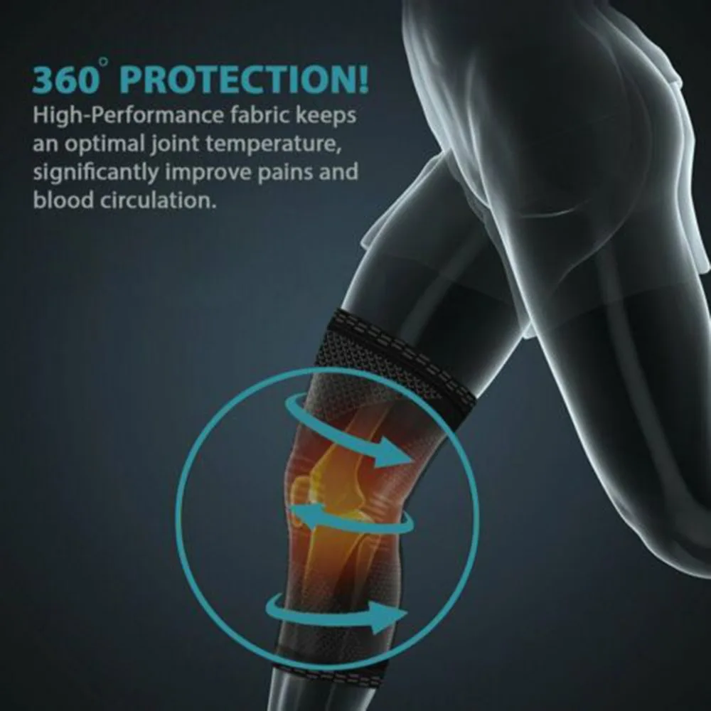 2 шт колено рукав компрессионная скобка поддержка для спорта артрит боли в суставах Relie колено протектор Баскетбол/велосипед/мотоцикл/циклин