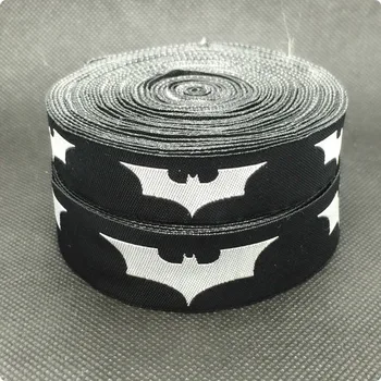 

2015 NEW exclusive wholesale 5/8"+7/8"(16+22mm 20y/lots) Polyester Evolution version batman Woven Jacquard Ribbon For Dog Collar