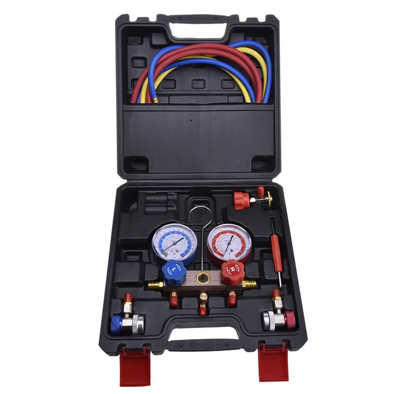 

Air Conditioning Refrigerant Pressure Gauge Group R12 R22 R134a R404a 410a Car Air Conditioning Repair Fluorine Filling Tool