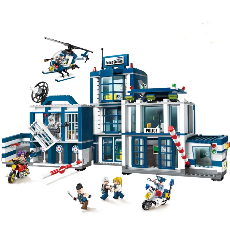 

Models building toy 1918 City Series Mobile Police Station Helicopter 951Pcs Building Blocks compatible with lego toys & hobbies