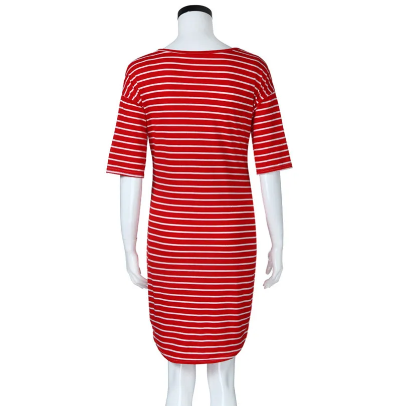 2019 new Fashion Womens Pregnants O-Neck Stripe Short Sleeve Nursing Maternity Dress brief design #4m29 (24)