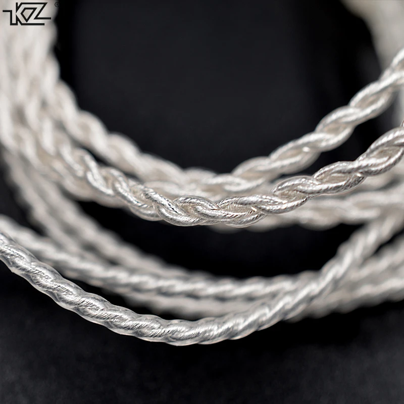 Посеребренный кабель для наушников KZ ZS5 ZS3 ZS6 2 контакта 0 75 мм|cable upgrade|silver cablefor earphones